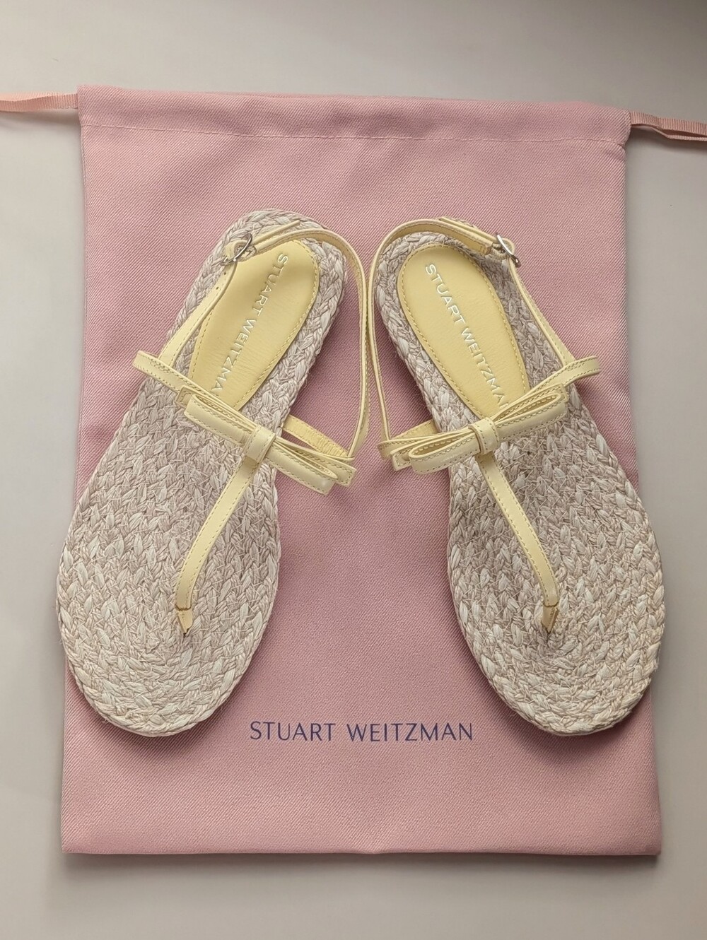NWT Stuart Weitzman Felicity Slingback Espadrille Sandals Lemon Size 8